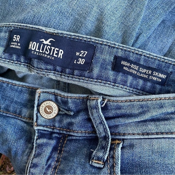 HOLLISTER High-Rise Super Skinny Stretchy Jeans • Medium Wash • 5R 27 - Picture 7 of 11
